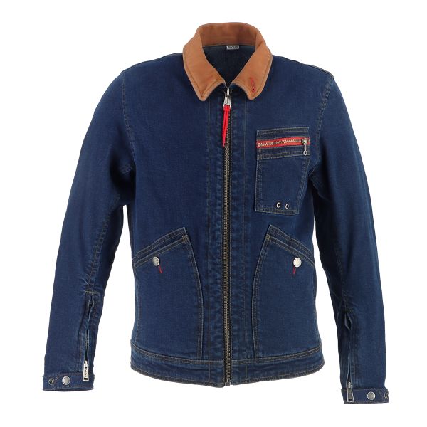 Cazadora moto Helstons James Denim Azul Sucio