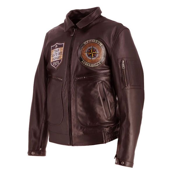 Helstons Trapo de cuero Jet Force Marrn