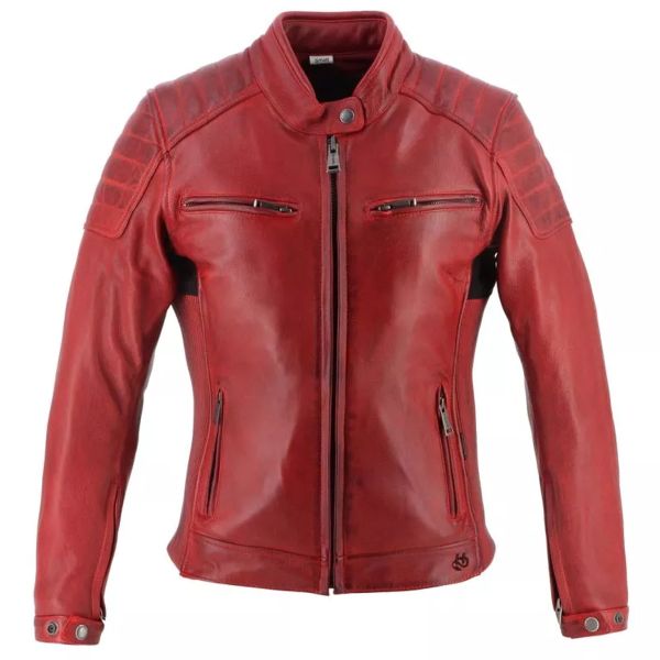 Cazadora moto Helstons Jody Piel Soft Rojo