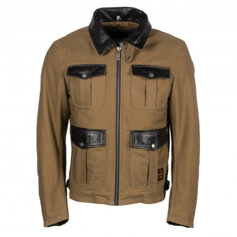 Cazadora moto Helstons Joey Coton Leather Kraft Brown