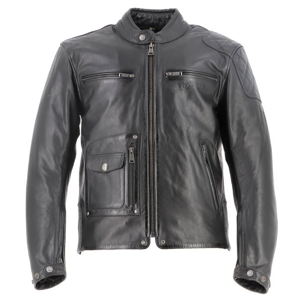 Cazadora moto Helstons Johnson Leather Rag Black