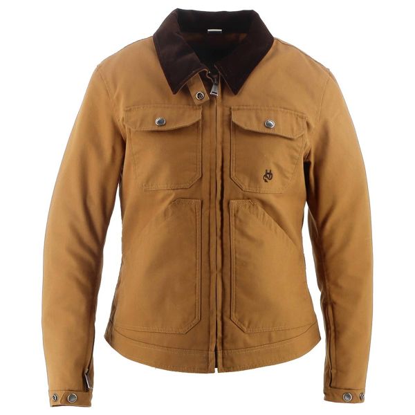 Cazadora moto Helstons Oregon Lady Lienzo de algodón Kraft Cazadora moto Helstons Oregon Lady Lienzo de algodón Kraft