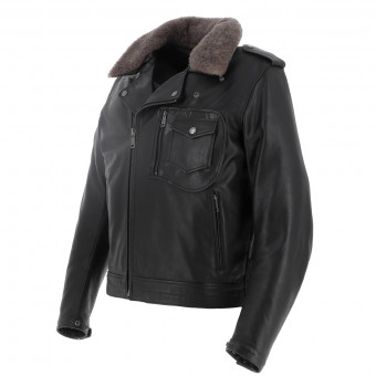 Cazadora moto Helstons Perco Leather Rag Black
