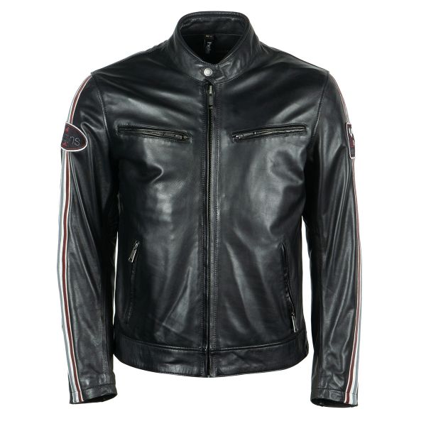 Cazadora moto Helstons Race Leather Rag Black Cazadora moto Helstons Race Leather Rag Black