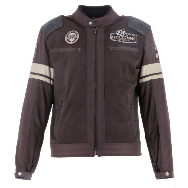 Cazadora moto Helstons Revolte Air Mesh Leather Brown Cazadora moto Helstons Revolte Air Mesh Leather Brown