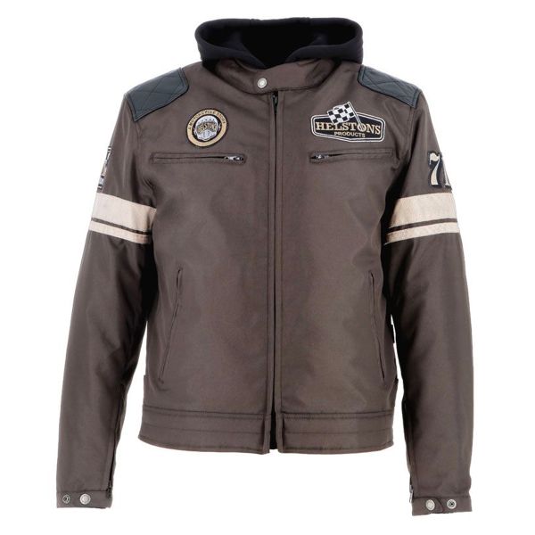 Cazadora moto Helstons Revolte Leather Brown