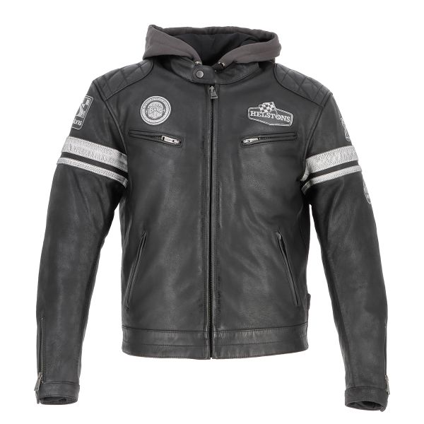 Cazadora moto Helstons Riposte Leather Buffalo Black