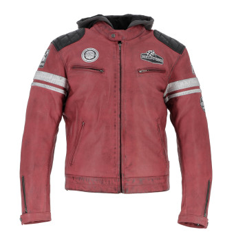 Cazadora moto Helstons Riposte Leather Buffalo Red