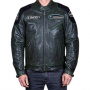 Cazadora moto Helstons Trevor Leather Rag Green Black