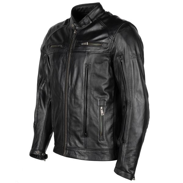Cazadora moto Helstons Vento Air Leather Rag Black