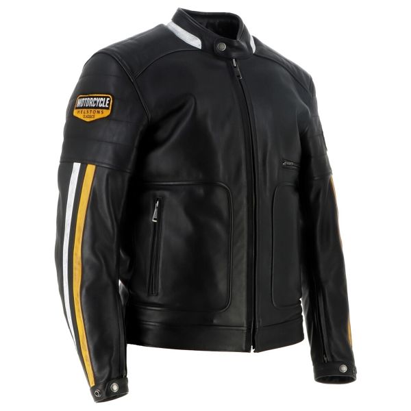 Helstons Vulcan Leather Rag Black Jaune