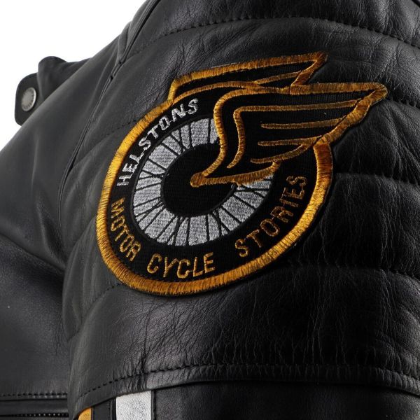 Helstons Vulcan Leather Rag Black Jaune