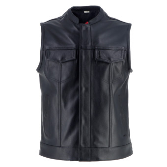 Chaleco moto Helstons West Leather Negro