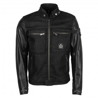 Cazadora moto Helstons Winston Coton Leather Black