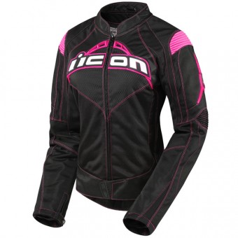 Cazadora moto ICON Contra Black Pink