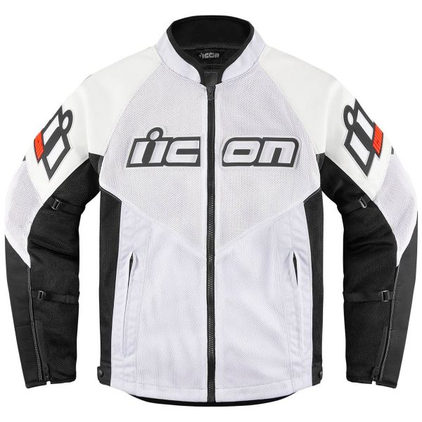 Cazadora moto ICON Mesh AF Leather White