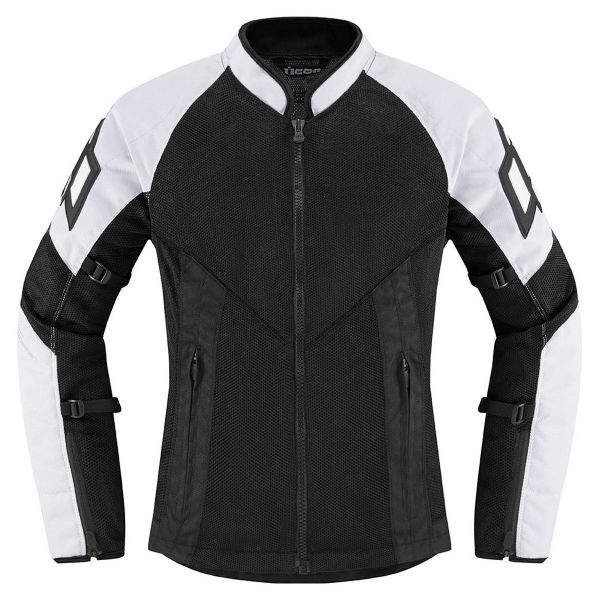 Cazadora moto ICON Mesh AF Woman White