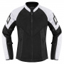 Cazadora moto ICON Mesh AF Woman White