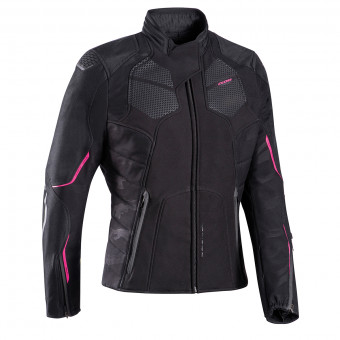 Cazadora moto Ixon Cell Lady Black Fushia