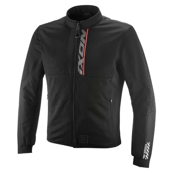 Cazadora moto Ixon Ostro Negro Rojo Brillante