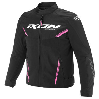Cazadora moto Ixon Striker 2 Kid Negro Rosa Brillante