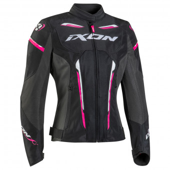 Cazadora moto Ixon Striker Air LD Black White Fuchsia