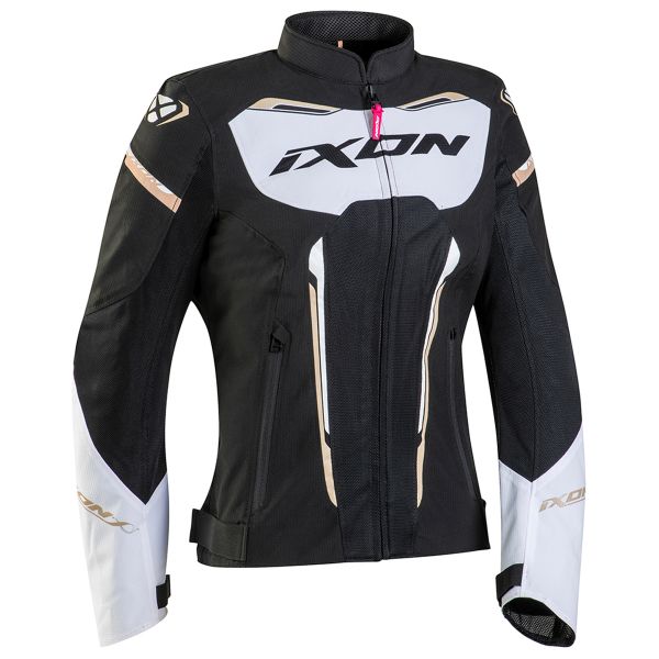 Cazadora moto Ixon Striker Air LD Black White Gold