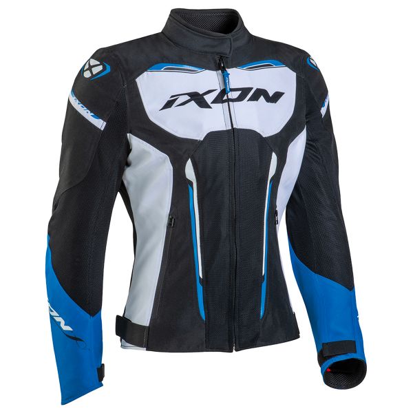 Cazadora moto Ixon Striker Air WPL Black White Blue