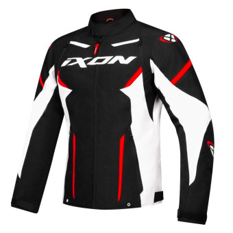 Cazadora moto Ixon Striker Black White Bright Red CE