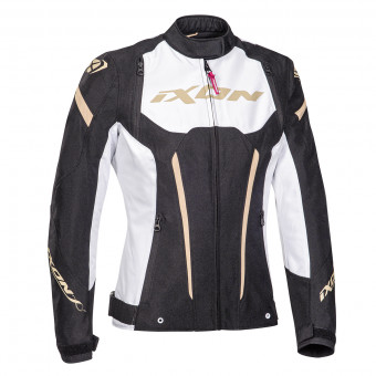 Cazadora moto Ixon Striker Lady Black White Gold CE