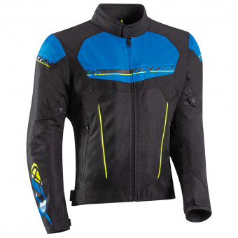 Cazadora moto Ixon T-Rex Black Blue Yellow