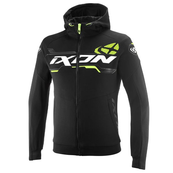 Cazadora moto Ixon Touchdown Ultra Negro Blanco Amarillo Brillante