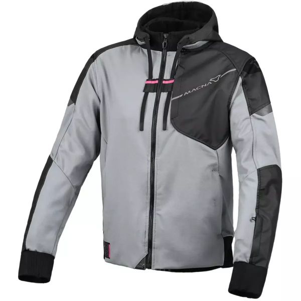 Cazadora moto Macna Distec Mujer Gris Negro