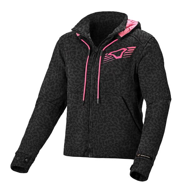 Cazadora moto Macna District Hoodie Lady Black Print