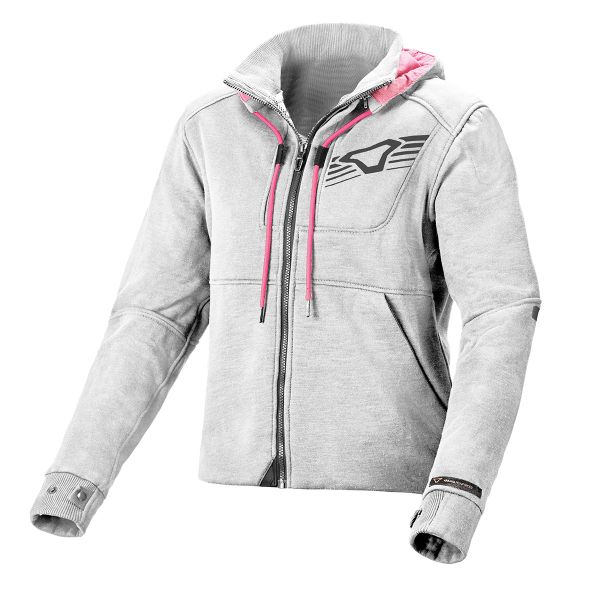 Cazadora moto Macna District Hoodie Lady Light Grey