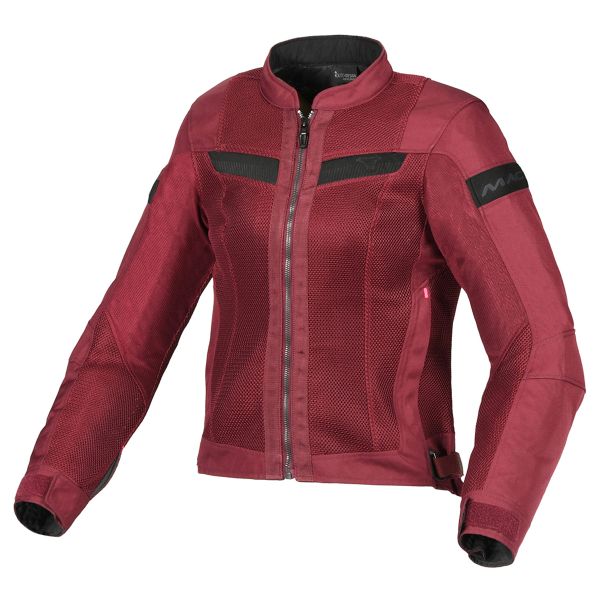 Cazadora moto Macna Velotura Mujer Rojo Oscuro