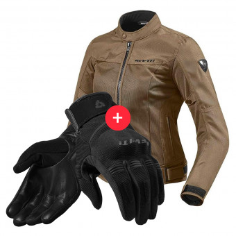 Cazadora moto REV'IT Eclipse Ladies Brown + Mosca Ladies Black