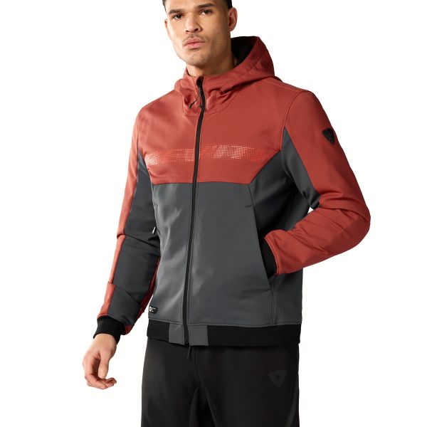 REV'IT Hoodie Parabolica 2 Burgundy Red Grey
