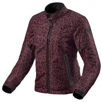 Cazadora moto REV'IT Shade H2O Ladies Leopard Red