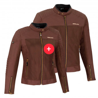 Cazadora moto Segura Duo Oskar Brown Man and Woman