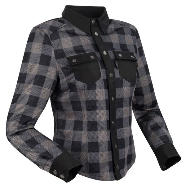 Cazadora moto Segura Lady Jovan Black Grey