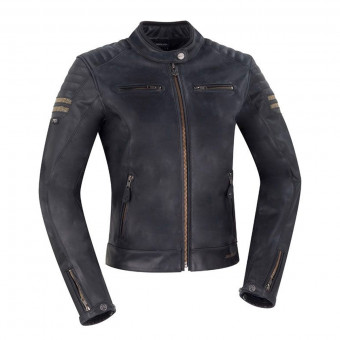 Cazadora moto Segura Lady Stripe Crystal Black
