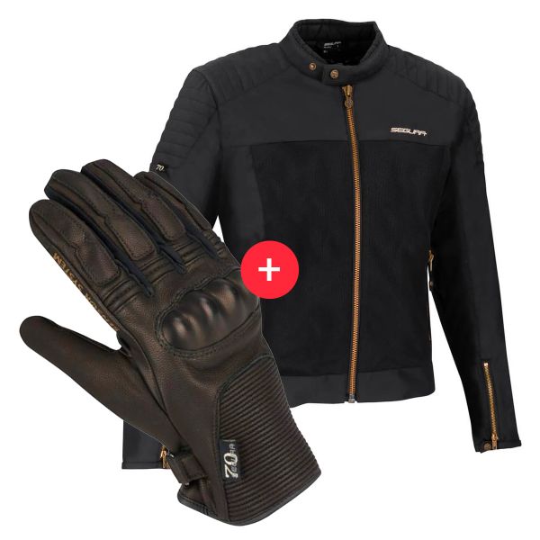 Cazadora moto Segura Oskar Black + Swan Black