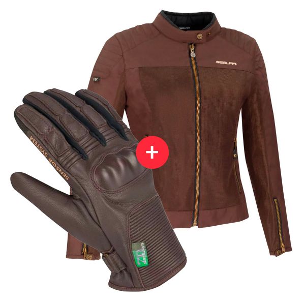 Cazadora moto Segura Oskar Brown + Swan Brown