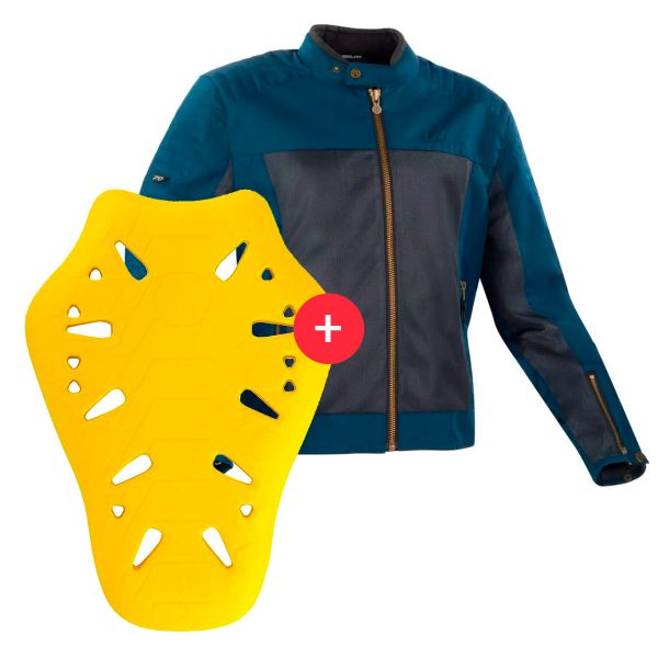 Cazadora moto Segura Oskar Marine + Flex Omega Espaldera Level 2