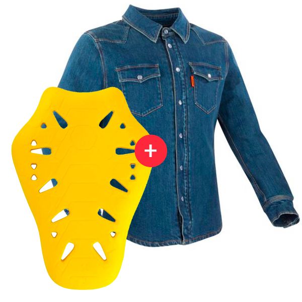 Cazadora moto Segura Terence Blue + Flex Omega Espaldera Level 2 Cazadora moto Segura Terence Blue + Flex Omega Espaldera Level 2