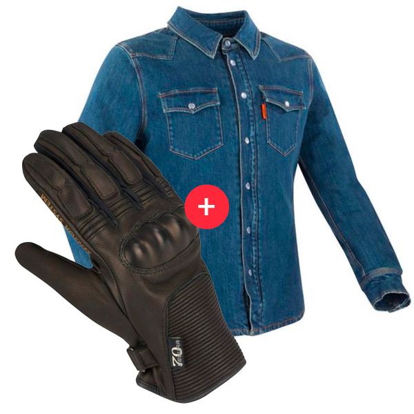 Cazadora moto Segura Terence Blue + Swan Black