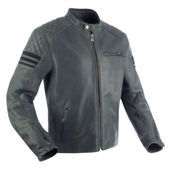 Cazadora moto Segura Track Leather Grey Black