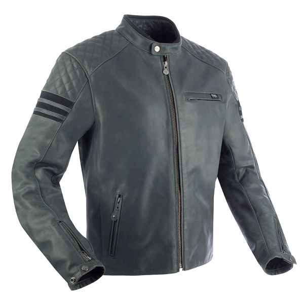 Cazadora moto Segura Track Leather Grey Black Cazadora moto Segura Track Leather Grey Black