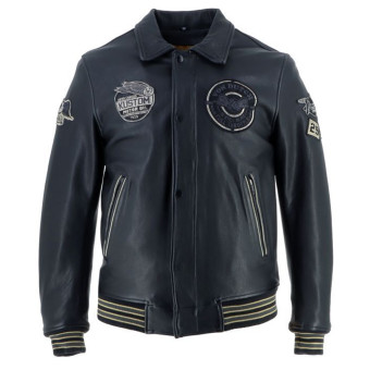 Cazadora moto Von Dutch Brooklyn Leather Wash Negro